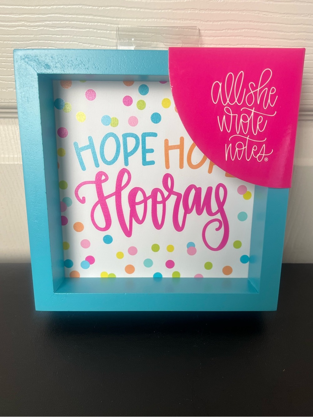 Teal 'Hooray' Decorative wall art